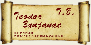 Teodor Banjanac vizit kartica